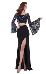 2 of 8 Rachel Allan 6492 Black/Iridescent
