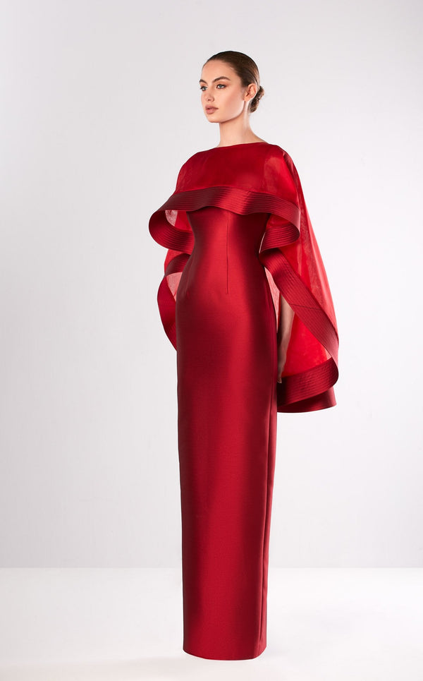 Edward Arsouni Couture FW652 Dress Bordeaux