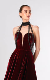2 of 3 Edward Arsouni Couture FW653 Dress Bordeaux