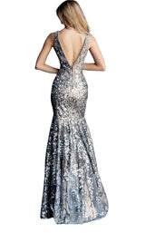 2 of 4 Jovani 65385 Light Blue/Nude