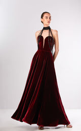 1 of 3 Edward Arsouni Couture FW653 Dress Bordeaux