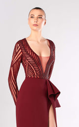 2 of 2 Edward Arsouni Couture FW655 Dress Bordeaux