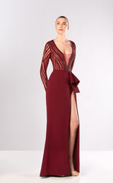 1 of 2 Edward Arsouni Couture FW655 Dress Bordeaux