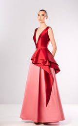 1 of 2 Edward Arsouni Couture FW656 Dress Bordeaus-Rose