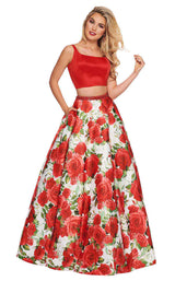 1 of 8 Rachel Allan 6589 Red Multi