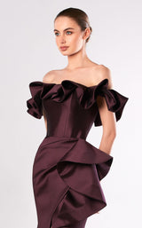 2 of 2 Edward Arsouni Couture FW659 Dress Aubergine