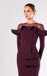 2 of 2 Edward Arsouni Couture FW661 Dress Aubergine