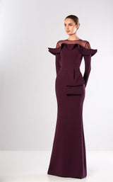 1 of 2 Edward Arsouni Couture FW661 Dress Aubergine