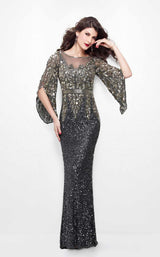 2 of 14 Primavera Couture 1424 Charcoal/Gold