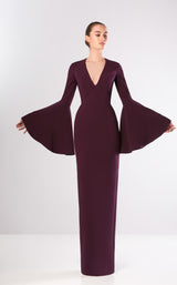 1 of 2 Edward Arsouni Couture FW662 Dress Aubergine
