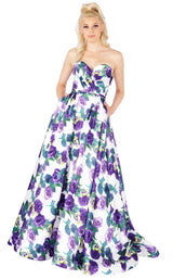 1 of 4 Mac Duggal 66315L Violets-Are-Blue