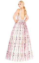 2 of 4 Mac Duggal 66319H Pink-Floral