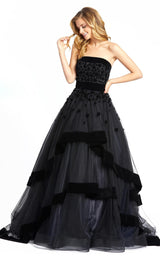 1 of 7 Mac Duggal 66346D Dress Black