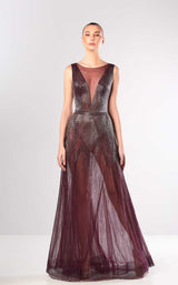 1 of 2 Edward Arsouni Couture FW663 Dress Aubergine