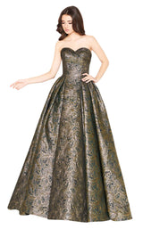 1 of 4 Mac Duggal 66437D Antique Gold