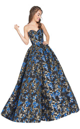 1 of 4 Mac Duggal 66555H Royal/Black