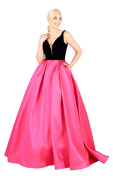 1 of 4 Mac Duggal 66720H Hot Pink/Black