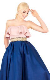 3 of 4 Mac Duggal 66722H Blush-Navy