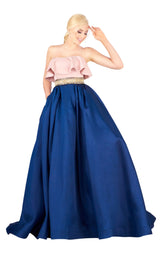 1 of 4 Mac Duggal 66722H Blush-Navy