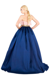 2 of 4 Mac Duggal 66722H Blush-Navy