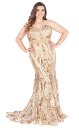 1 of 6 Mac Duggal Fabulouss 66828F Gold