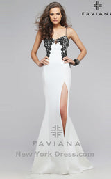 2 of 7 Faviana 7724 Ivory/Black