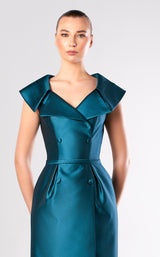 2 of 2 Edward Arsouni Couture FW669 Dress Petrol