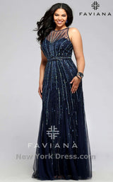 1 of 7 Faviana 9382 Navy