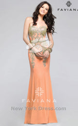 2 of 2 Faviana S7796 Apricot