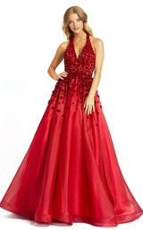 2 of 4 Mac Duggal 67111D Dress Ruby-Red