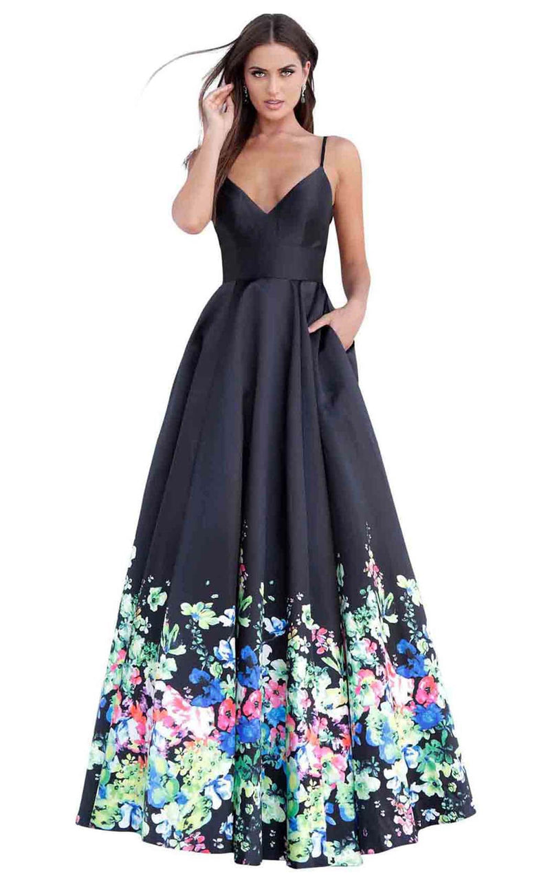 Jovani 67124 Black Print