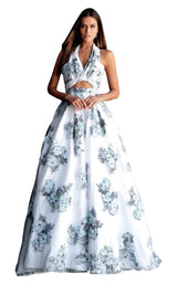1 of 4 Jovani 67298 Ivory/Blue