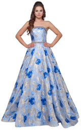 1 of 4 Mac Duggal 67602H Blue Multi