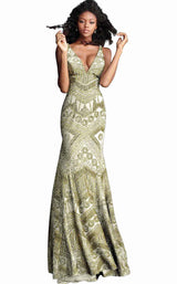 3 of 12 Jovani 67844 Ivory/Gold