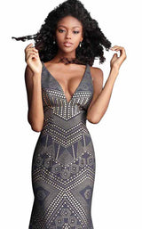 10 of 12 Jovani 67844 Navy/Gold