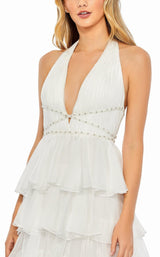 8 of 9 Mac Duggal 68024 Dress White