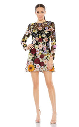 1 of 3 Mac Duggal 68202 Dress Black-Multi