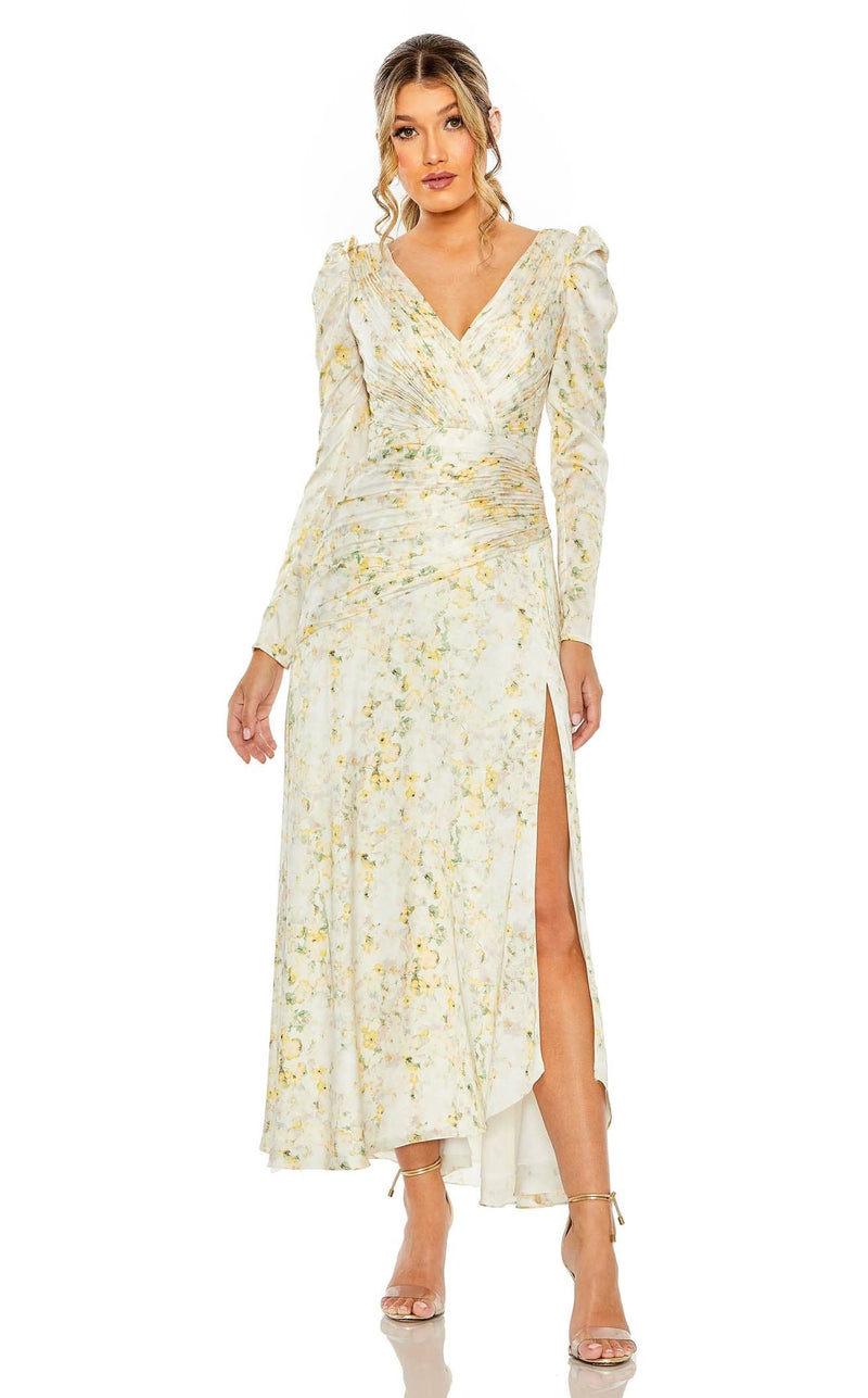 mac duggal white and gold dress Mac Duggal Pageant Collection 81891P