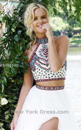 7 of 12 Sherri Hill 50075 Ivory/Multi