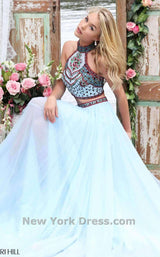 4 of 12 Sherri Hill 50075 Light Blue/Multi