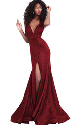 1 of 42 Jovani 68665 Burgundy