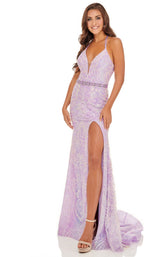 2 of 12 Rachel Allan 70003 Dress Lilac-Iridescent