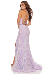 5 of 12 Rachel Allan 70003 Dress Lilac-Iridescent