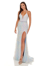 1 of 12 Rachel Allan 70003 Dress Light-Blue-Iridescent