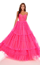1 of 8 Rachel Allan 70005 Dress Hot-Pink