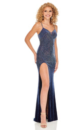 1 of 4 Rachel Allan 70006 Dress Navy-Iridescent