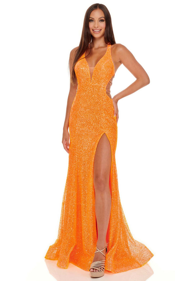 Rachel Allan 70008 Dress Tangerine