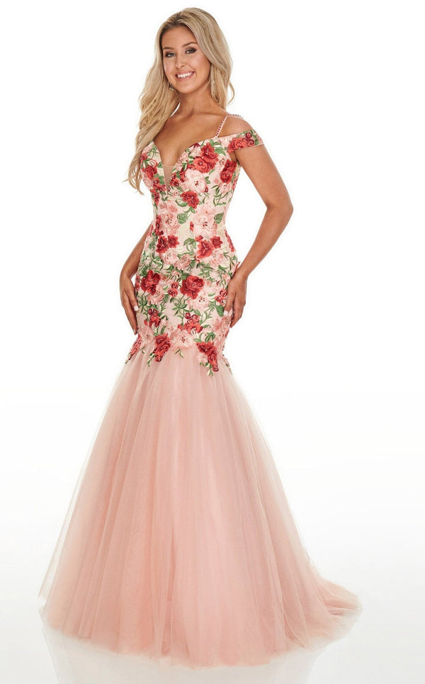 Rachel Allan 7001 Dress Blush-Multi