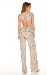3 of 8 Rachel Allan 70010 Jumpsuit Nude-Silver