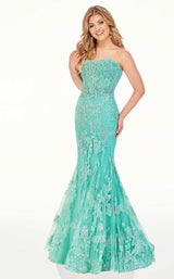 1 of 12 Rachel Allan 70011 Dress Aqua-Mint